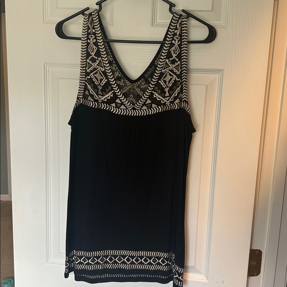 Lucky Brand Womens Embroidered Tank
